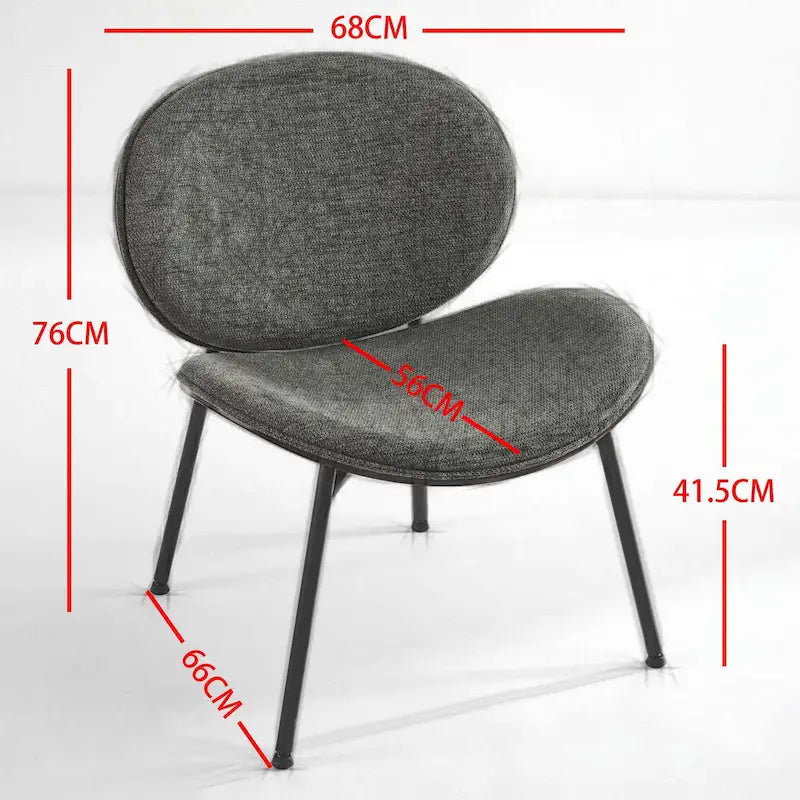 Fauteuil coquille chaise simple trépied en cuir noir fauteuil de salon finition noyer dossier confortable, couleur noire