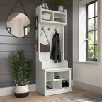 Meuble d'entrée Woodland et petit banc à chaussures avec étagères