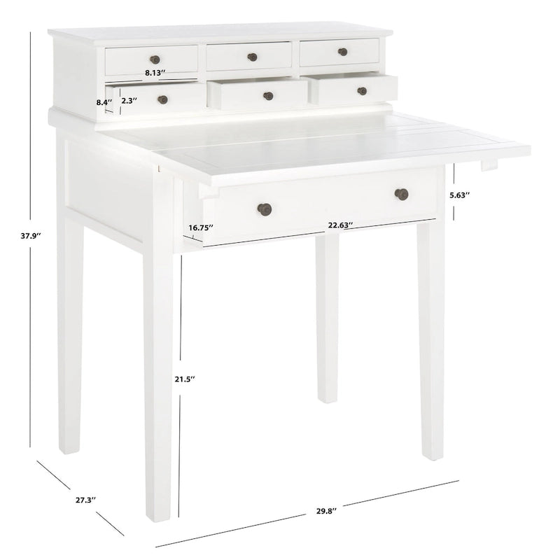 Bureau rabattable à 7 tiroirs Gerly