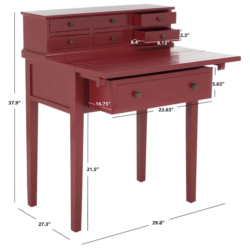 Bureau rabattable à 7 tiroirs Gerly