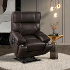 Fauteuil inclinable releveur électrique avec deux moteurs, massage, chaleur, porte-gobelets et support de téléphone réglable
