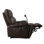 Fauteuil inclinable releveur électrique avec deux moteurs, massage, chaleur, porte-gobelets et support de téléphone réglable