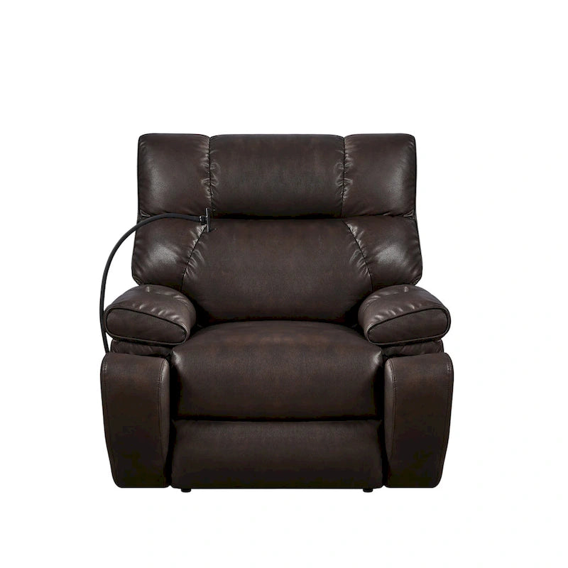 Fauteuil inclinable releveur électrique avec deux moteurs, massage, chaleur, porte-gobelets et support de téléphone réglable