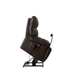 Fauteuil inclinable releveur électrique avec deux moteurs, massage, chaleur, porte-gobelets et support de téléphone réglable