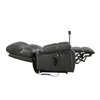 Fauteuil inclinable releveur électrique avec deux moteurs, massage, chaleur, porte-gobelets et support de téléphone réglable
