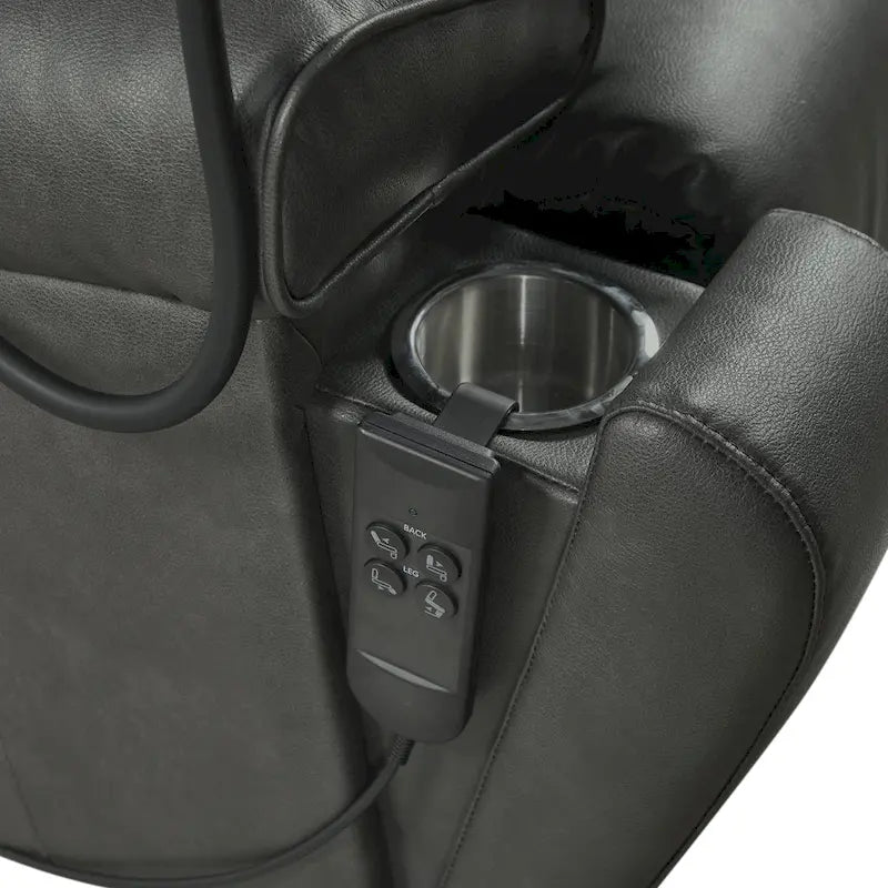 Fauteuil inclinable releveur électrique avec deux moteurs, massage, chaleur, porte-gobelets et support de téléphone réglable