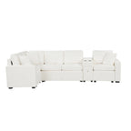 Canapé-lit d'angle en chenille en forme de L 120,5" avec rangement et porte-gobelets