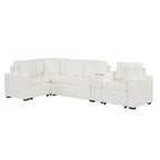 Canapé-lit d'angle en chenille en forme de L 120,5" avec rangement et porte-gobelets
