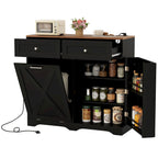 Meuble de cuisine avec poubelle basculante, prises électriques, 2 tiroirs et étagère réglable