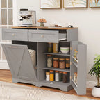 Meuble de cuisine avec poubelle basculante, prises électriques, 2 tiroirs et étagère réglable