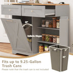 Meuble de cuisine avec poubelle basculante, prises électriques, 2 tiroirs et étagère réglable
