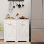 Meuble de cuisine avec poubelle basculante, prises électriques, 2 tiroirs et étagère réglable