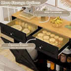 Meuble de cuisine avec poubelle basculante, prises électriques, 2 tiroirs et étagère réglable