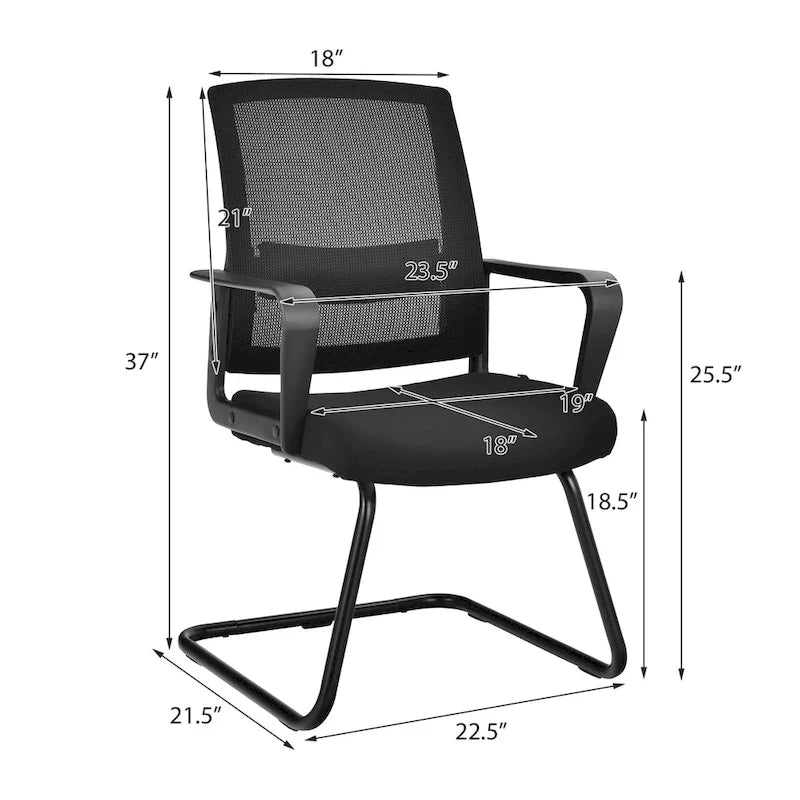 Lot de 8 chaises de conférence en maille, chaises de réception et de bureau pour invités