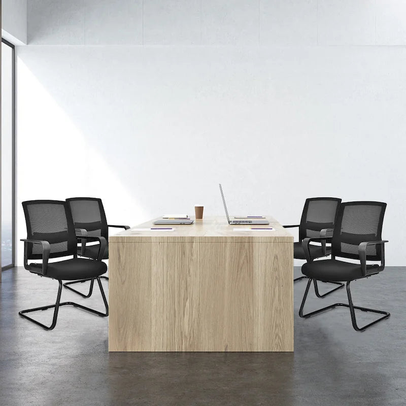 Lot de 8 chaises de conférence en maille, chaises de réception et de bureau pour invités