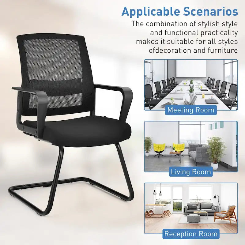 Lot de 8 chaises de conférence en maille, chaises de réception et de bureau pour invités