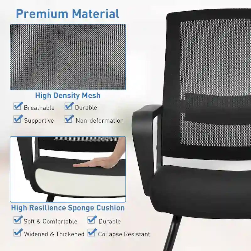 Lot de 8 chaises de conférence en maille, chaises de réception et de bureau pour invités
