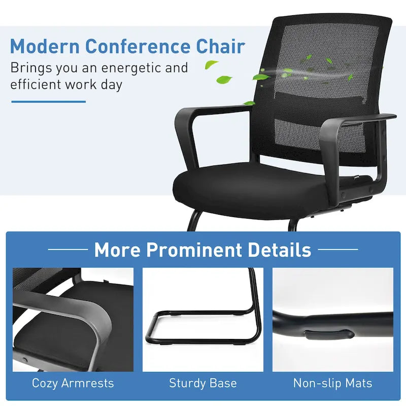 Lot de 8 chaises de conférence en maille, chaises de réception et de bureau pour invités