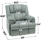Fauteuil Inclinable Pivotant à Bascule Lazy Boy, Grand Fauteuil Inclinable Manuel Rembourré avec Accoudoirs et Dossier Capitonnés
