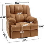Fauteuil Inclinable Pivotant à Bascule Lazy Boy, Grand Fauteuil Inclinable Manuel Rembourré avec Accoudoirs et Dossier Capitonnés