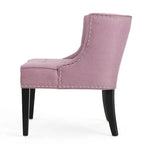 Fauteuil d'appoint moderne 28 pouces violet lavande avec capitonnage gaufré et clous de tapissier