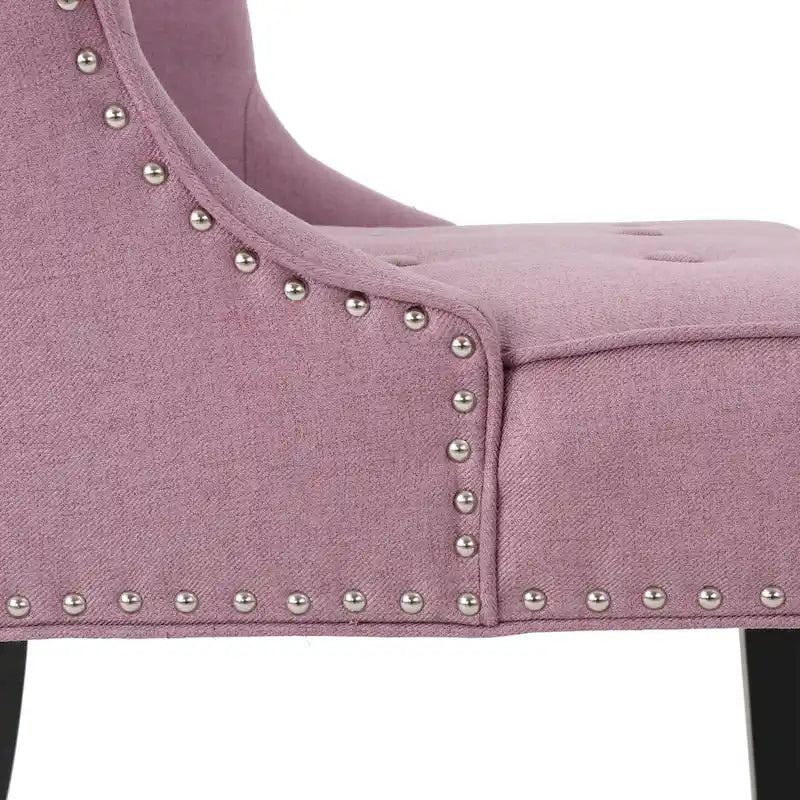 Fauteuil d'appoint moderne 28 pouces violet lavande avec capitonnage gaufré et clous de tapissier