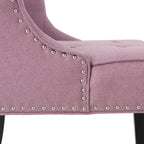Fauteuil d'appoint moderne 28 pouces violet lavande avec capitonnage gaufré et clous de tapissier