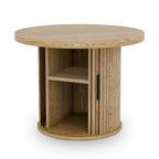 Table basse ronde Tambour Design avec étagère de rangement