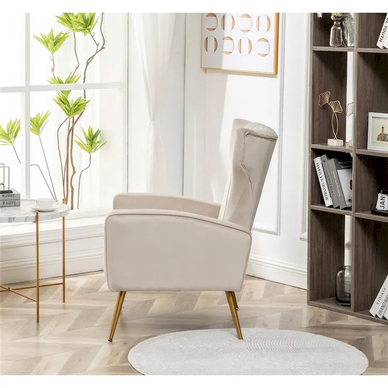 Fauteuil en velours à accoudoirs carrés Kaleigh 27.6W