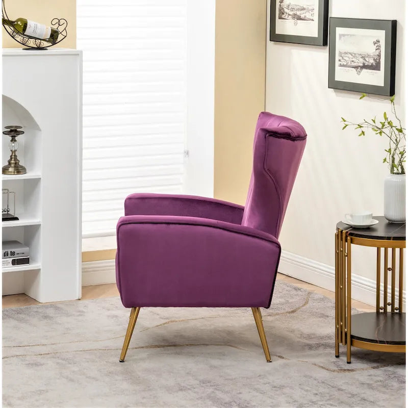 Fauteuil en velours à accoudoirs carrés Kaleigh 27.6W