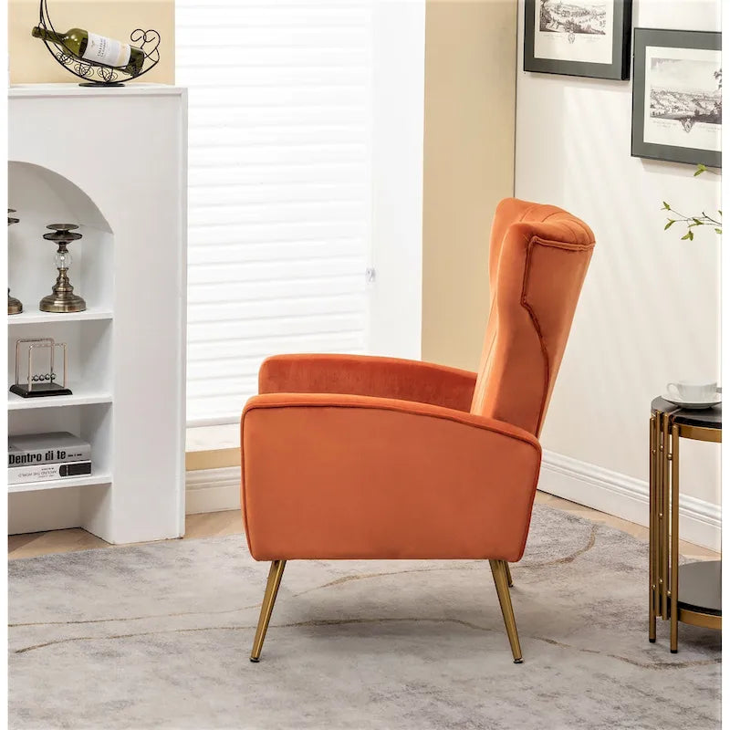 Fauteuil en velours à accoudoirs carrés Kaleigh 27.6W