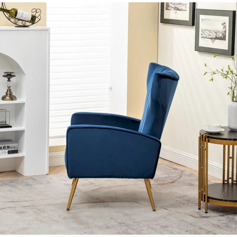 Fauteuil en velours à accoudoirs carrés Kaleigh 27.6W