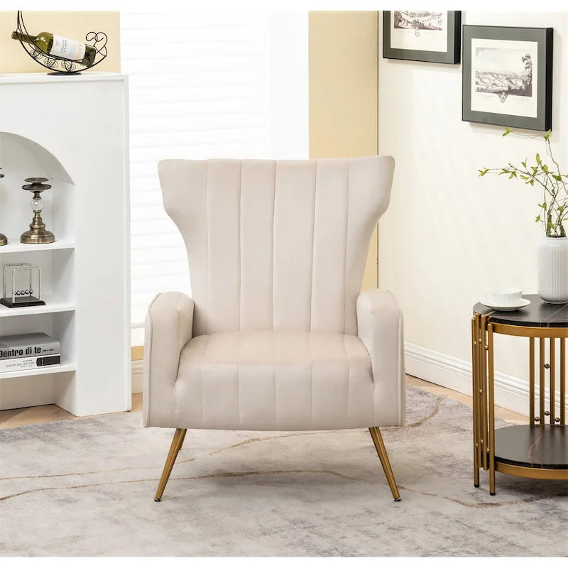 Fauteuil en velours à accoudoirs carrés Kaleigh 27.6W