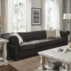 Canapé Chesterfield extra long gris Knightsbridge