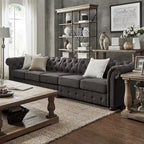 Canapé Chesterfield extra long gris Knightsbridge