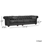 Canapé Chesterfield extra long gris Knightsbridge