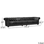 Canapé Chesterfield extra long gris Knightsbridge