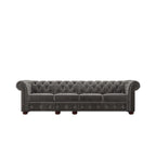 Canapé Chesterfield extra long gris Knightsbridge