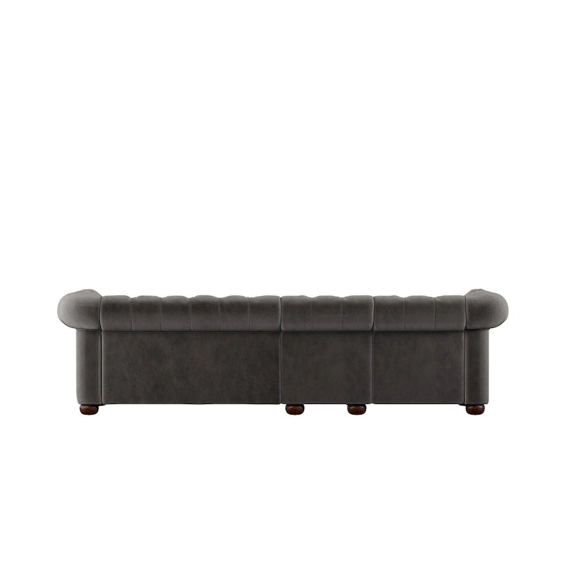 Canapé Chesterfield extra long gris Knightsbridge