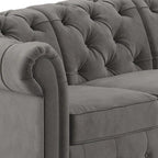 Canapé Chesterfield extra long gris Knightsbridge