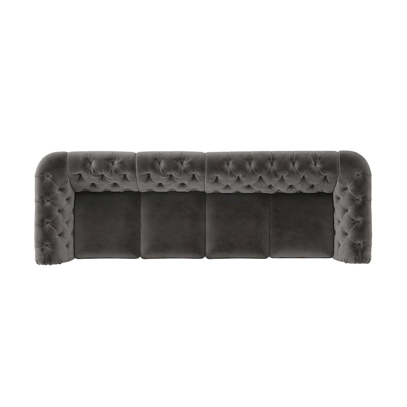 Canapé Chesterfield extra long gris Knightsbridge