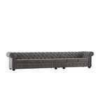 Canapé Chesterfield extra long gris Knightsbridge