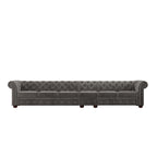 Canapé Chesterfield extra long gris Knightsbridge