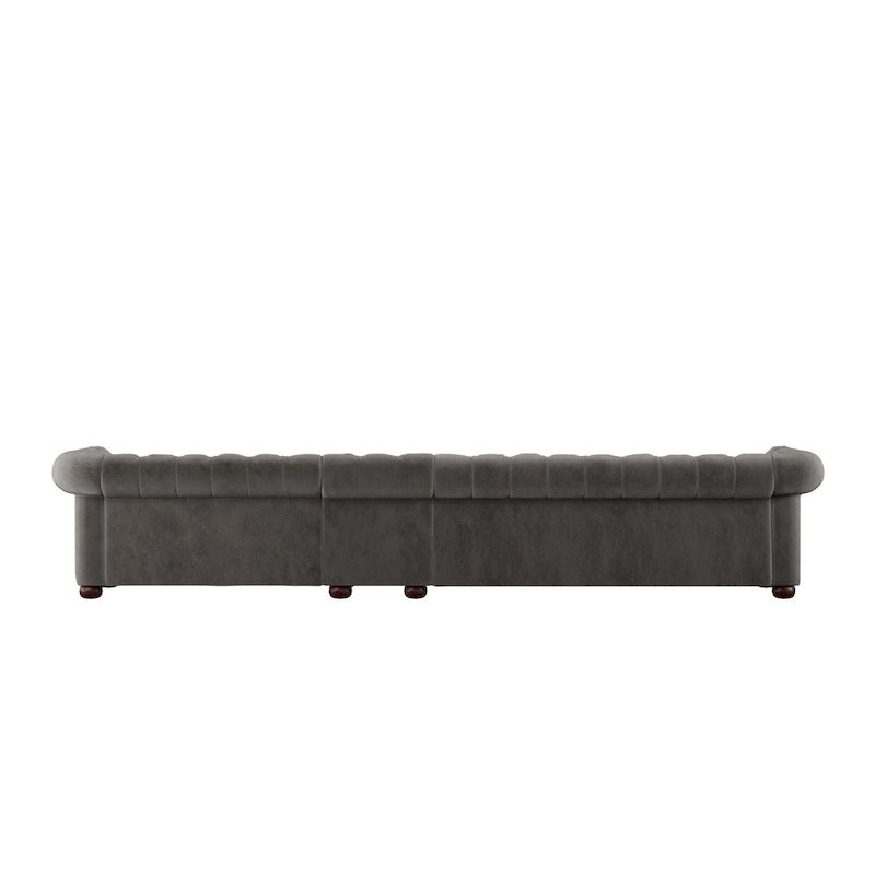 Canapé Chesterfield extra long gris Knightsbridge