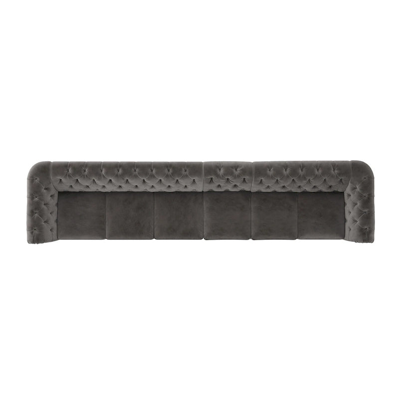 Canapé Chesterfield extra long gris Knightsbridge