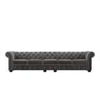 Canapé Chesterfield extra long gris Knightsbridge