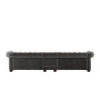 Canapé Chesterfield extra long gris Knightsbridge