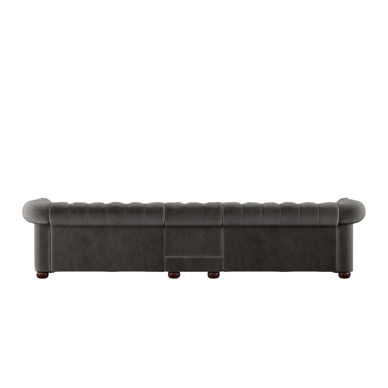 Canapé Chesterfield extra long gris Knightsbridge