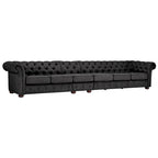 Canapé Chesterfield extra long gris Knightsbridge