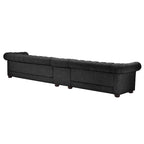 Canapé Chesterfield extra long gris Knightsbridge